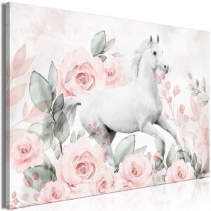 Schilderij - Gallop Among the Roses (1 Part) Wide