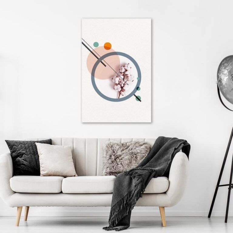 Schilderij - Geometric Cotton (1 Part) Vertical