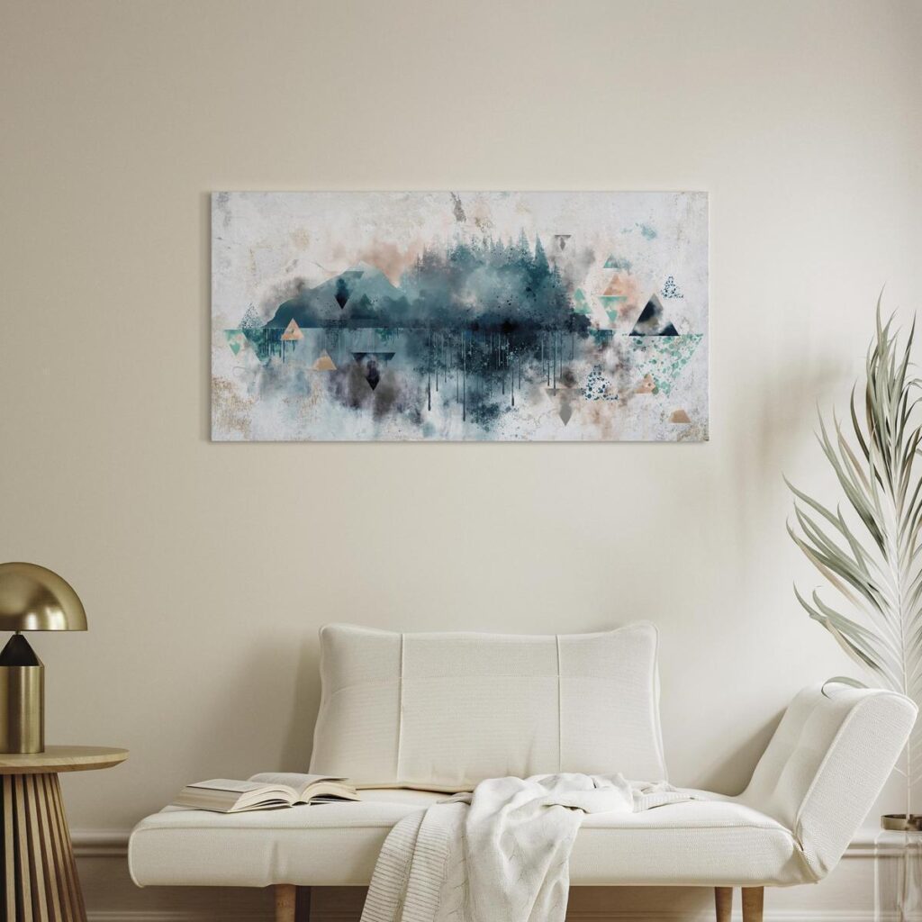 Schilderij - Geometric Landscape (1 Part) - Afbeelding 4