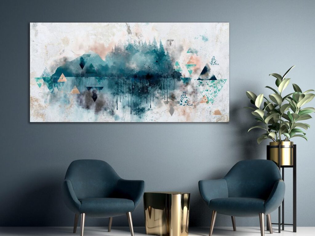 Schilderij - Geometric Landscape (1 Part)