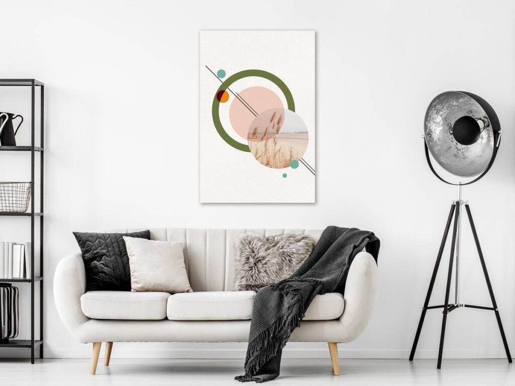 Schilderij - Geometric Landscape (1 Part) Vertical