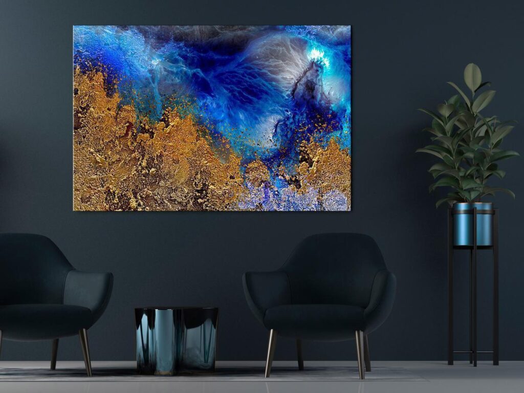 Schilderij - Gold of the Ocean (1 Part) Wide - Afbeelding 2