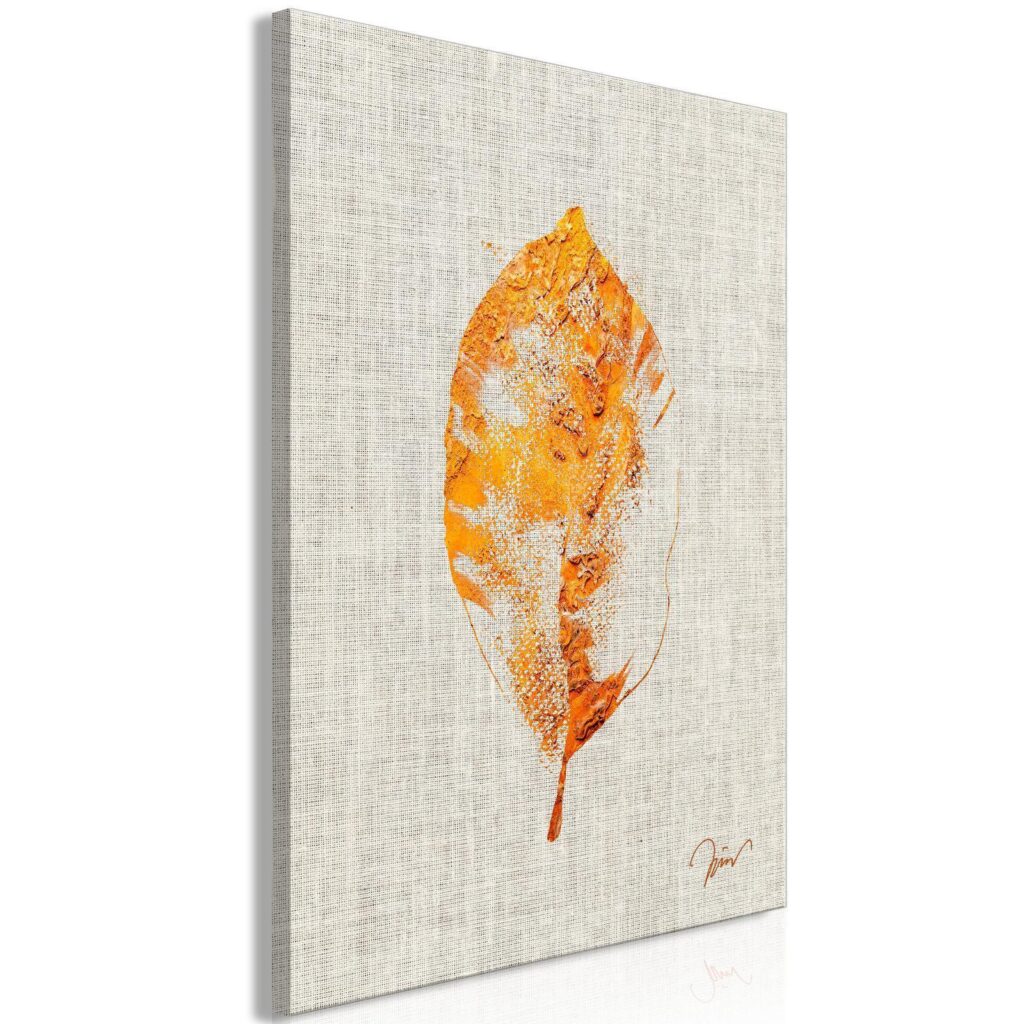 Schilderij - Golden Flora (1 Part) Vertical