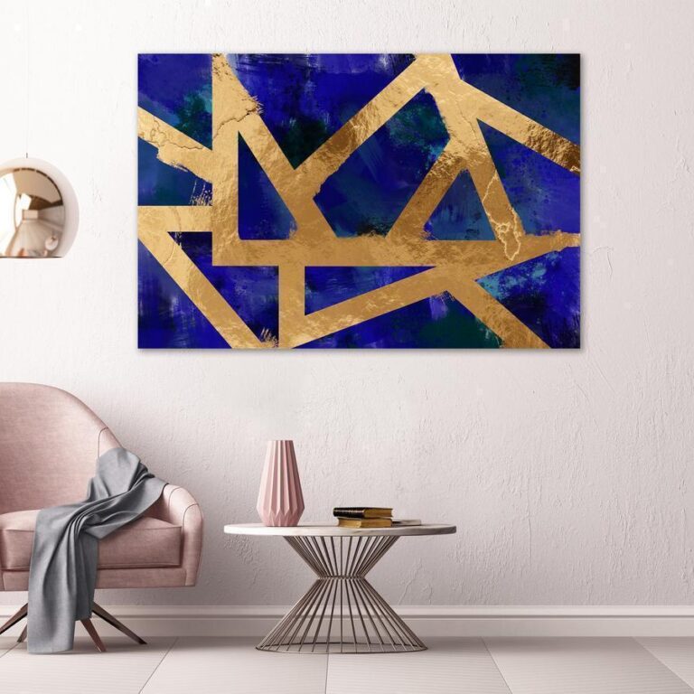 Schilderij - Golden Geometry (1 Part) Wide