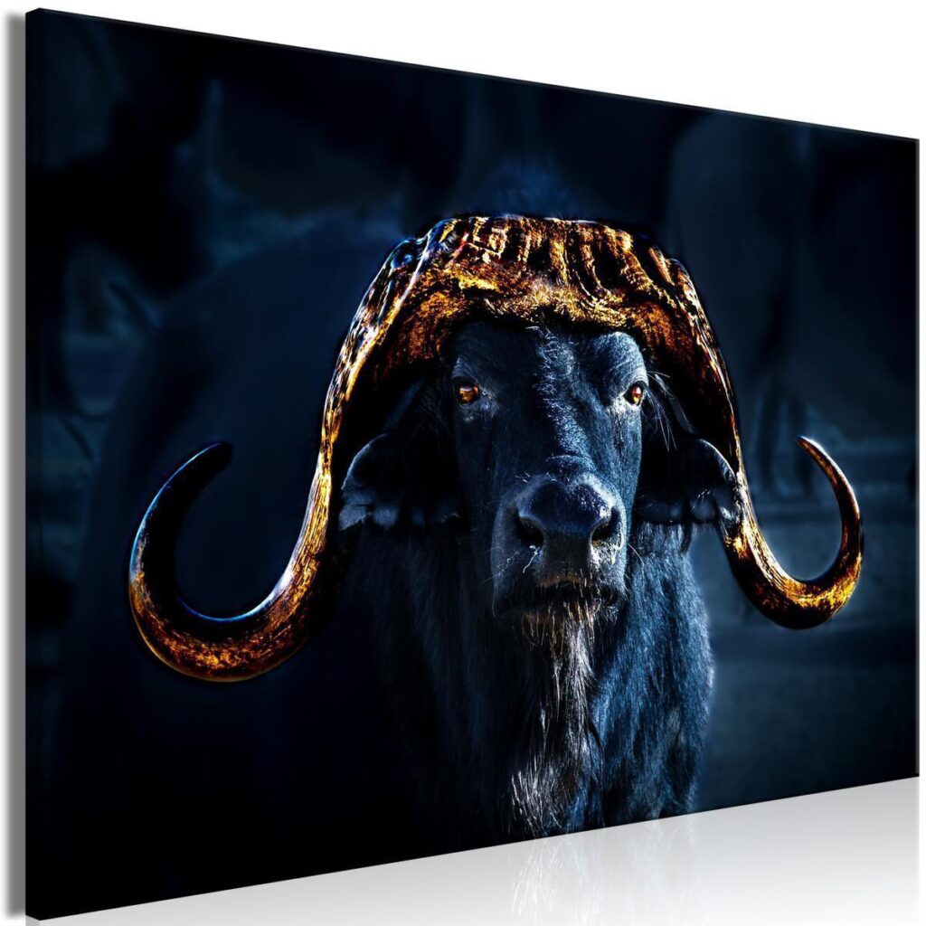 Schilderij - Golden Horns (1 Part) Wide - Afbeelding 2