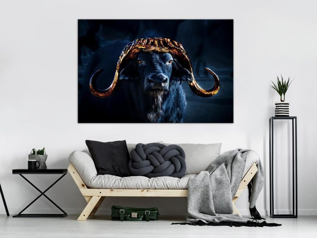 Schilderij - Golden Horns (1 Part) Wide