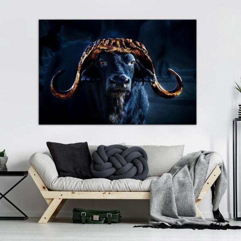 Schilderij - Golden Horns (1 Part) Wide