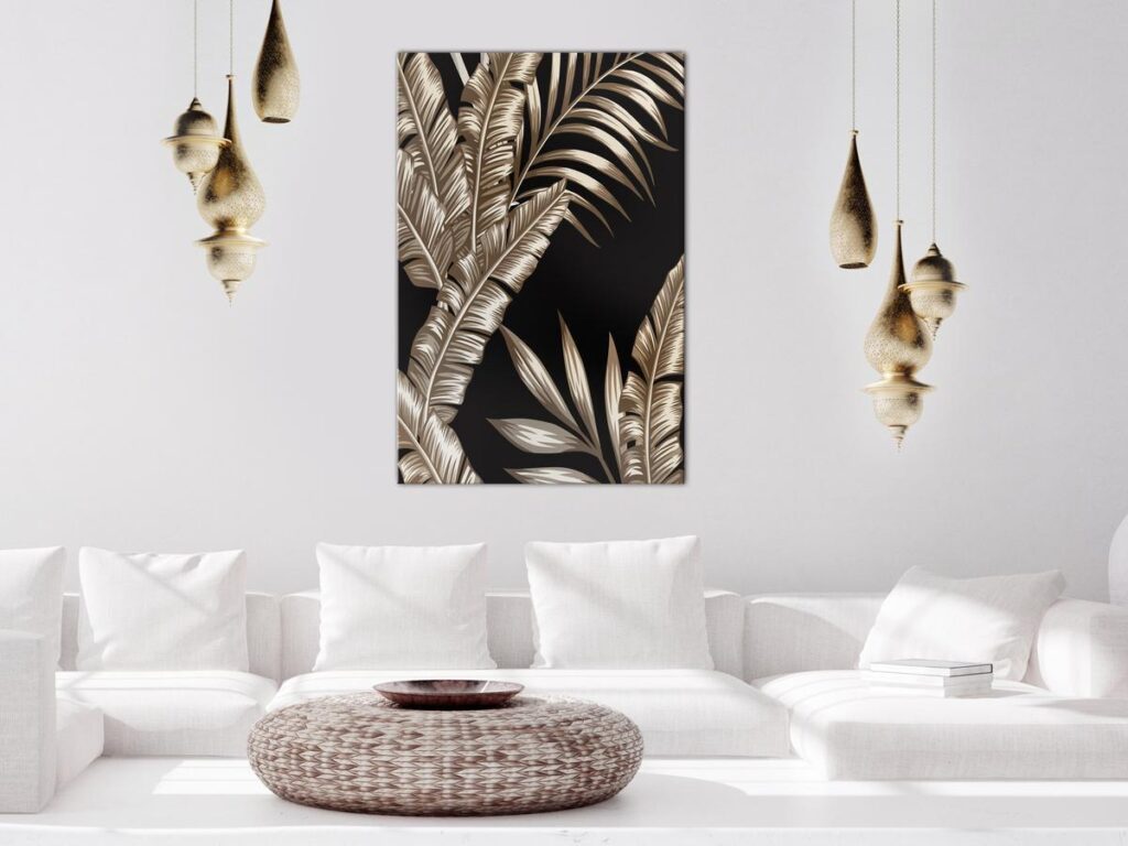 Schilderij - Golden Island (1 Part) Vertical