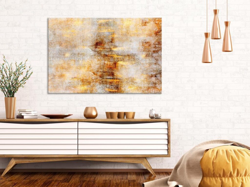 Schilderij - Golden Lightning (1 Part) Wide - Afbeelding 2