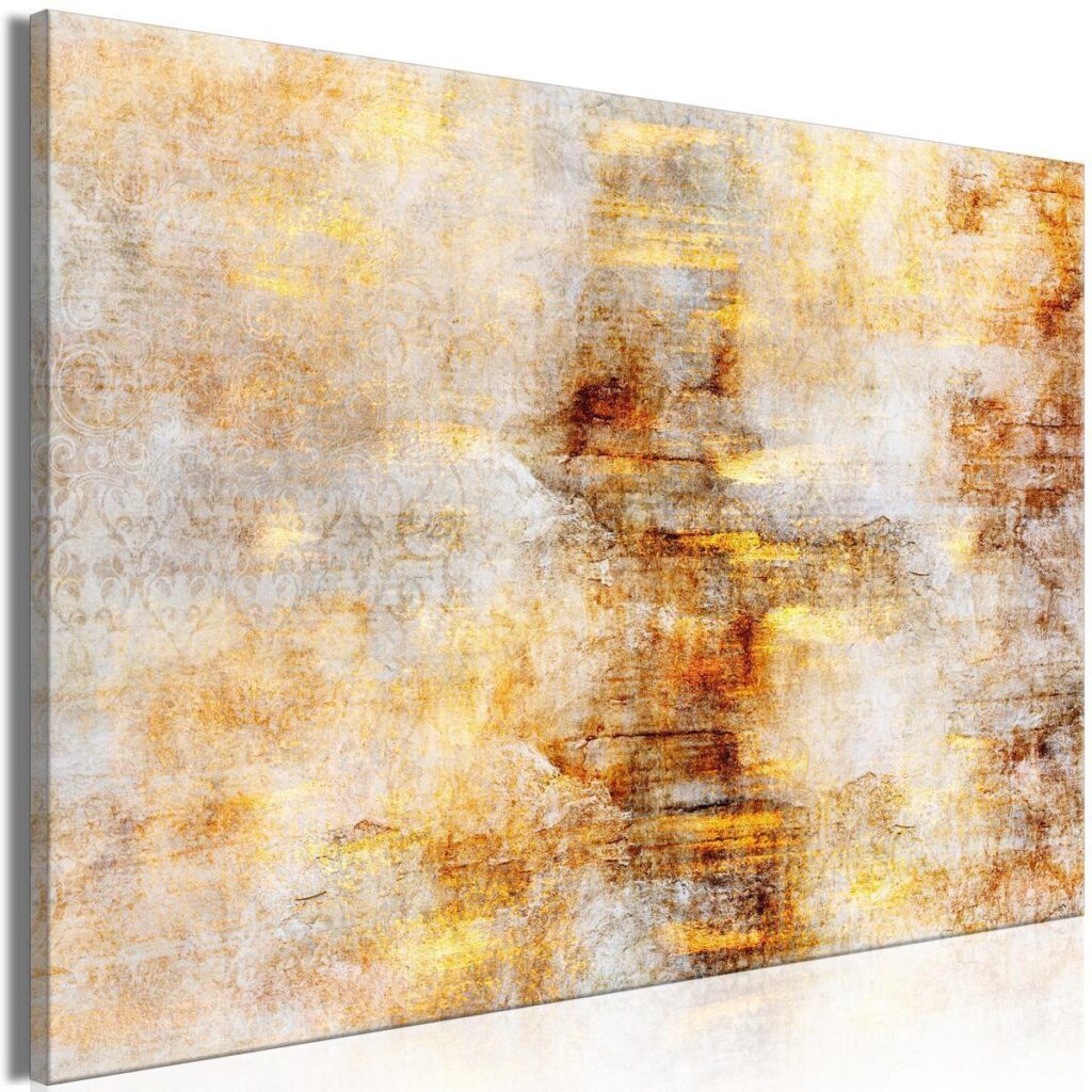 Schilderij - Golden Lightning (1 Part) Wide