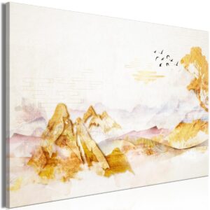 Schilderij - Golden Mountains (1 Part) Wide