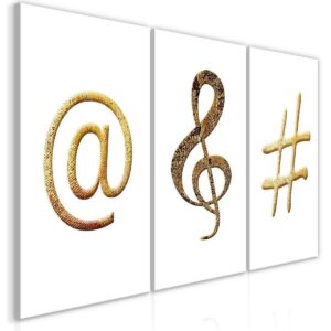 Schilderij - Golden Signs (3 Parts)