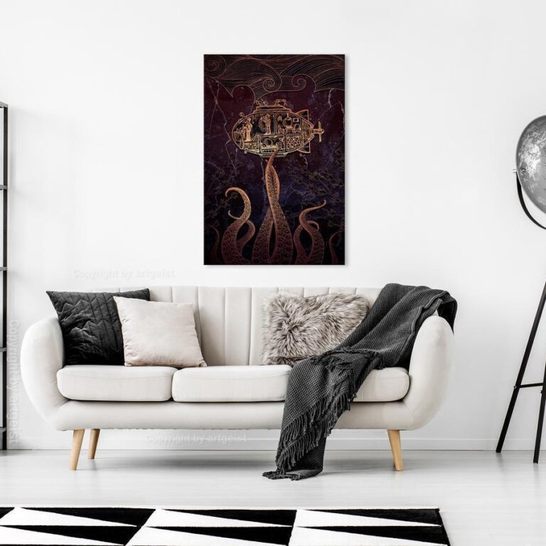 Schilderij - Golden Submarine (1 Part) Vertical
