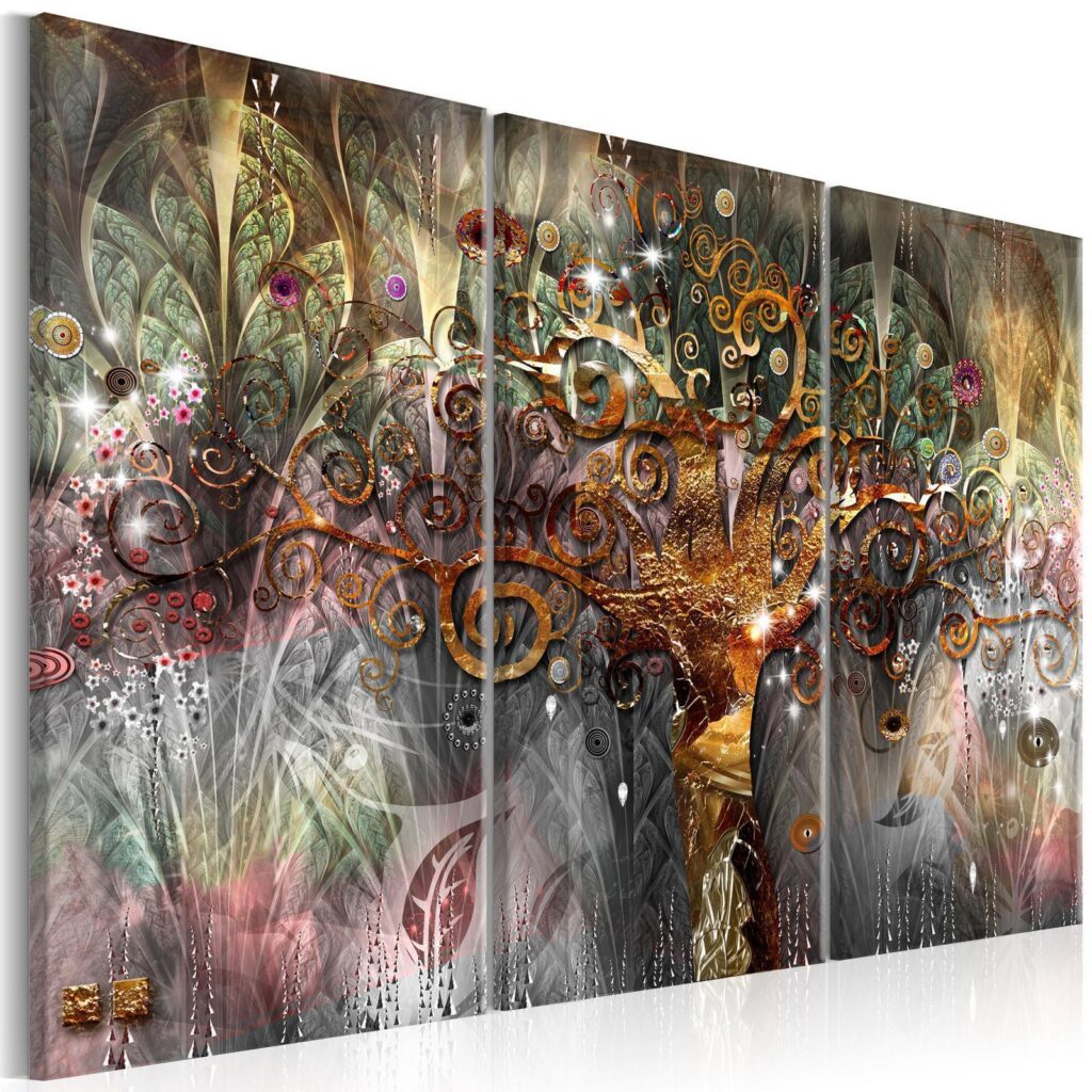 Schilderij - Golden Tree I - Afbeelding 2