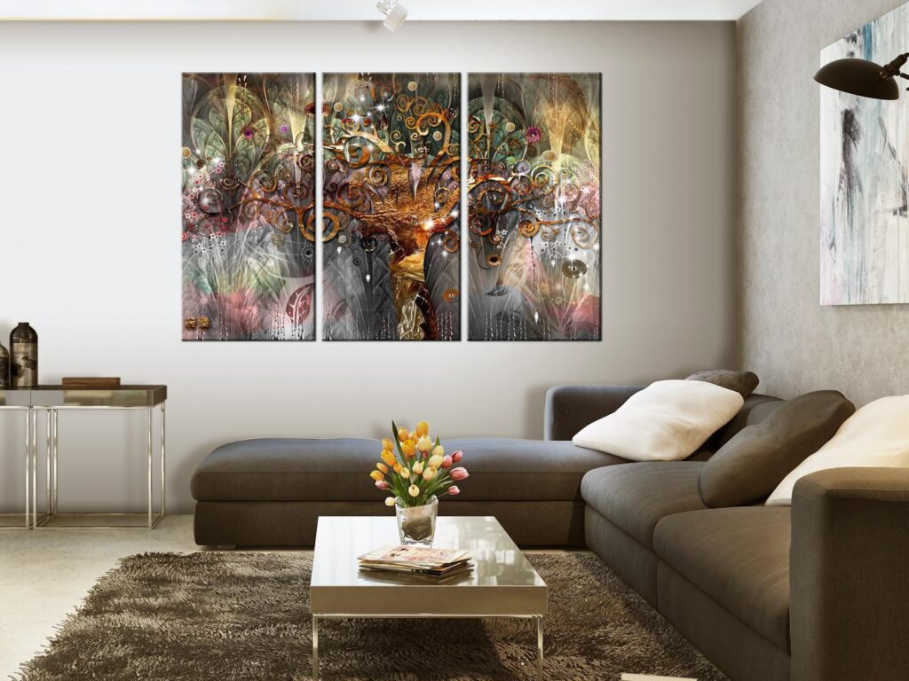 Schilderij - Golden Tree I