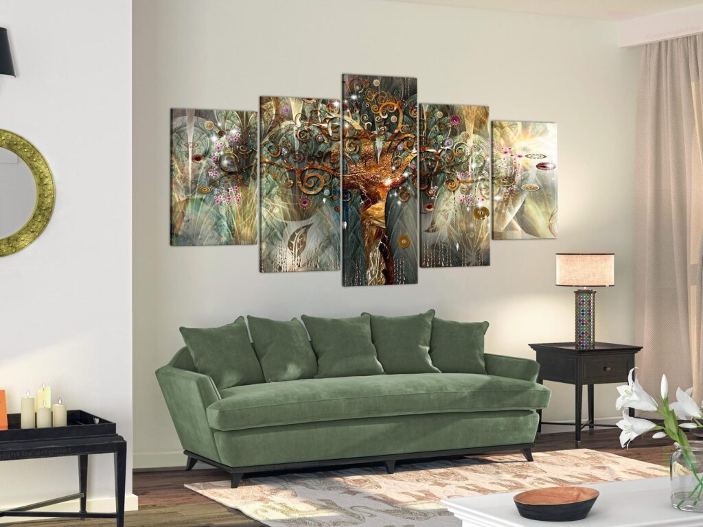 Schilderij - Golden Tree II - Afbeelding 2