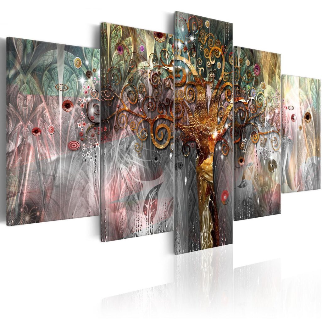 Schilderij - Golden Tree II