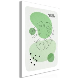 Schilderij - Green Aesthetics of Monstera (1 Part) Vertical