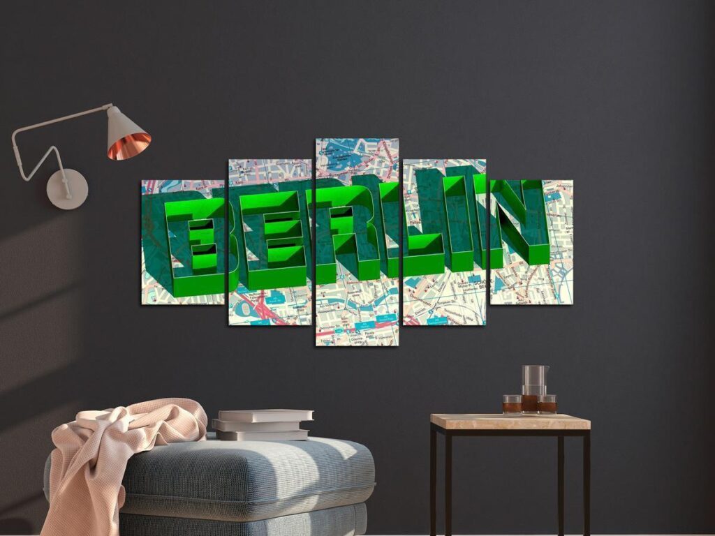 Schilderij - Green Berlin (5 Parts) Wide - Afbeelding 2