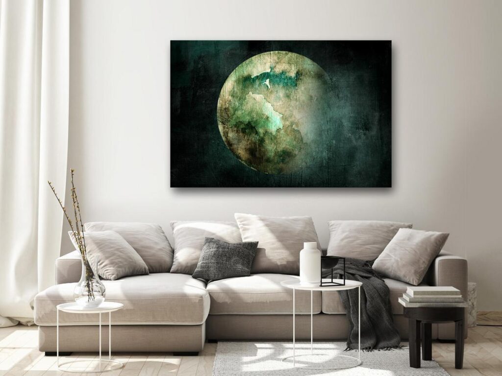 Schilderij - Green Pangea (1 Part) Wide