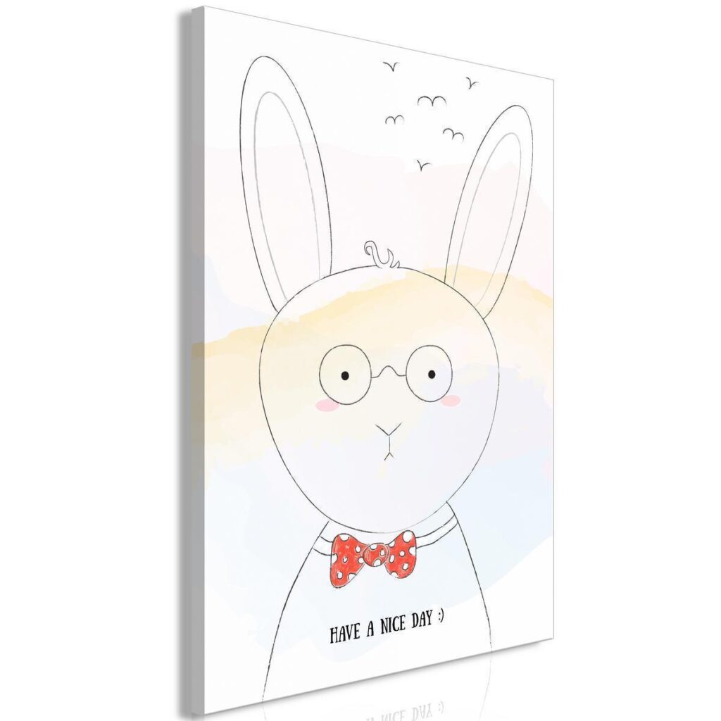 Schilderij - Greetings from Rabbit (1 Part) Vertical - Afbeelding 2