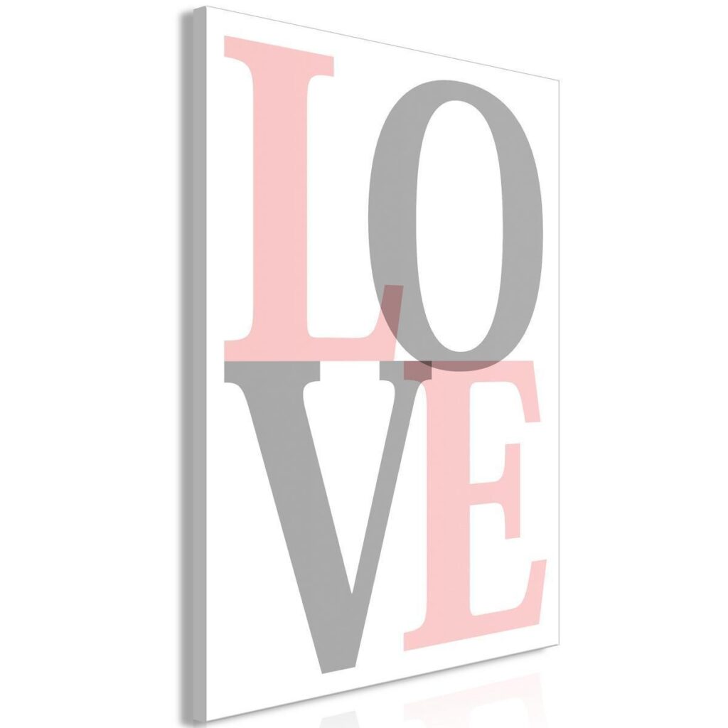 Schilderij - Grey Love (1 Part) Vertical - Afbeelding 2