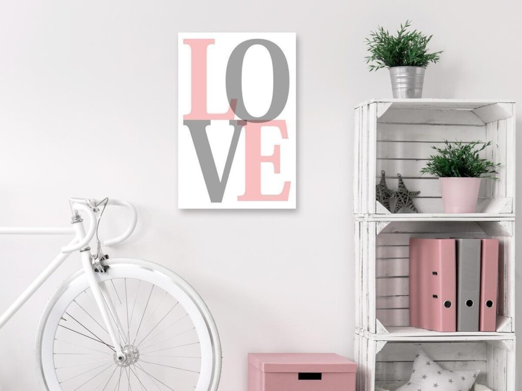 Schilderij - Grey Love (1 Part) Vertical