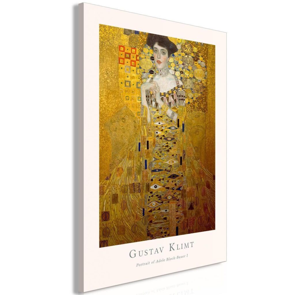 Schilderij - Gustav Klimt - Portrait of Adele Bloch (1 Part) Vertical - Afbeelding 2