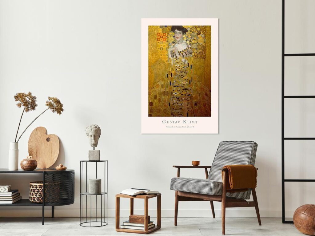 Schilderij - Gustav Klimt - Portrait of Adele Bloch (1 Part) Vertical