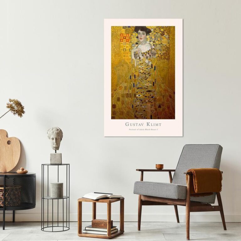 Schilderij - Gustav Klimt - Portrait of Adele Bloch (1 Part) Vertical