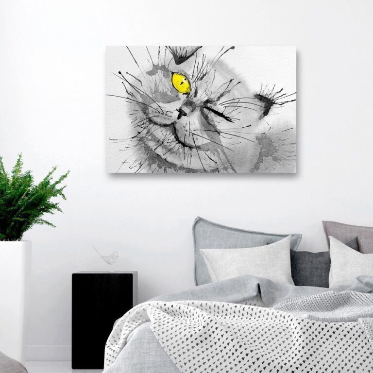 Schilderij - Happy Look (1 Part) Wide Yellow