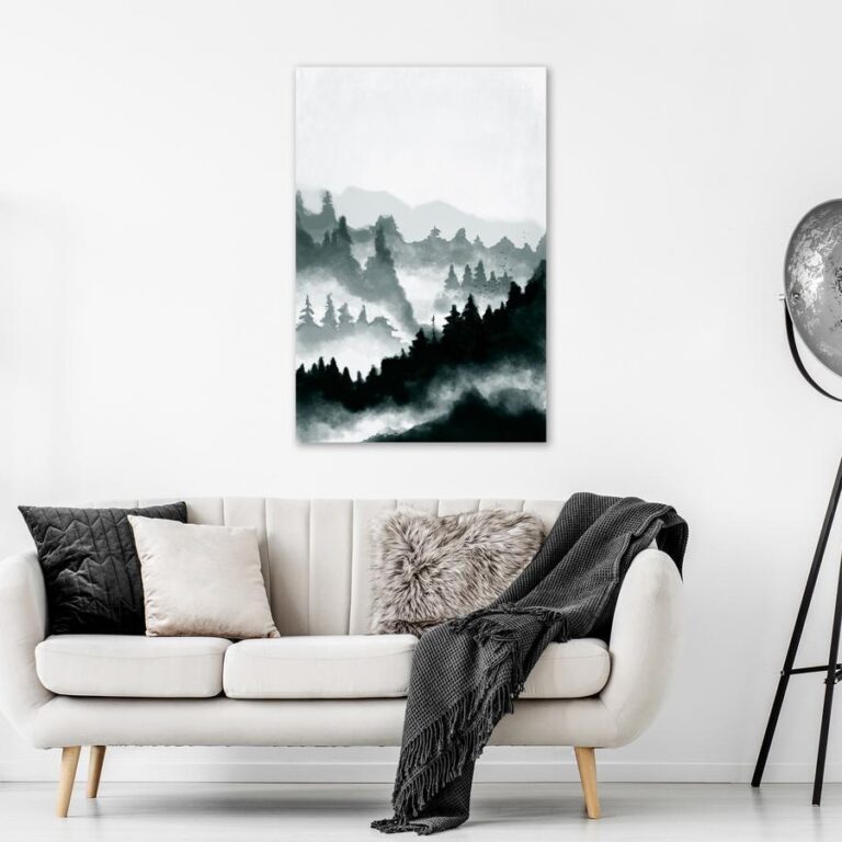 Schilderij - Hazy Landscape (1 Part) Vertical