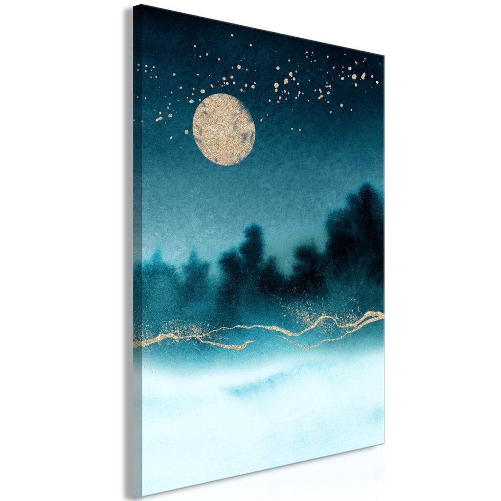 Schilderij - Hazy Moon (1 Part) Vertical - Afbeelding 2