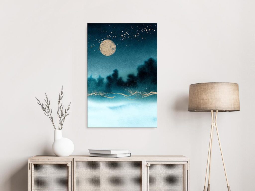 Schilderij - Hazy Moon (1 Part) Vertical