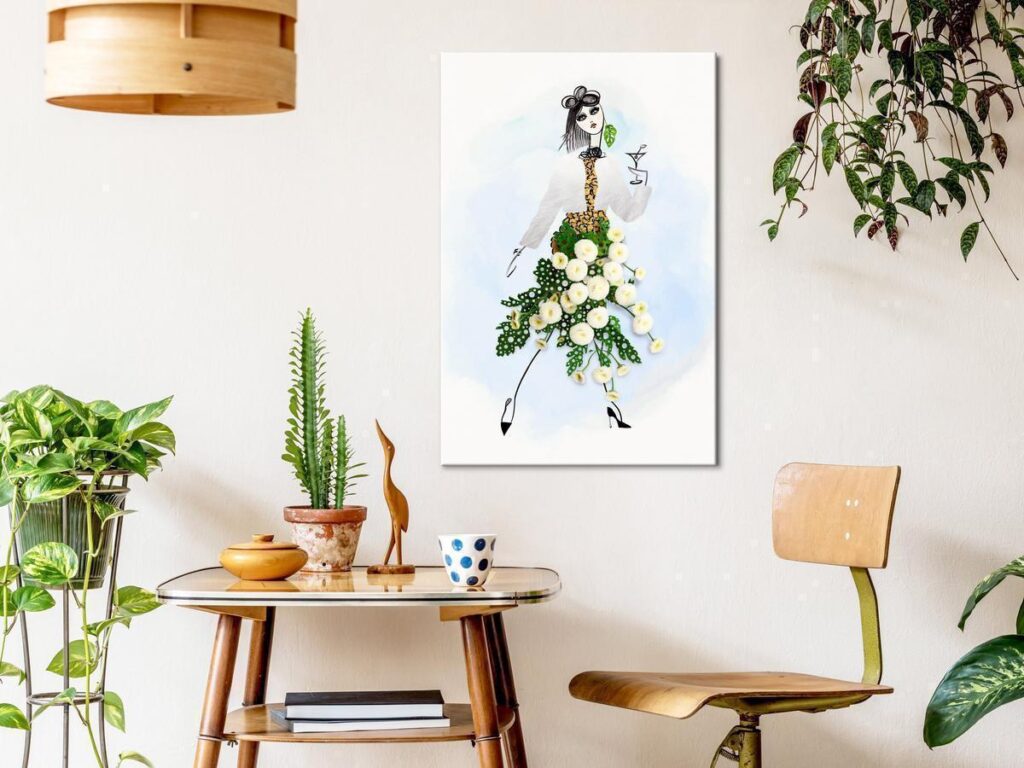 Schilderij - Herbal Girl (1 Part) Vertical