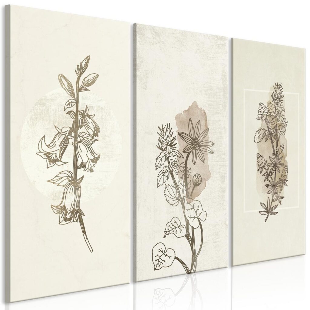Schilderij - Herbarium (3 Parts)