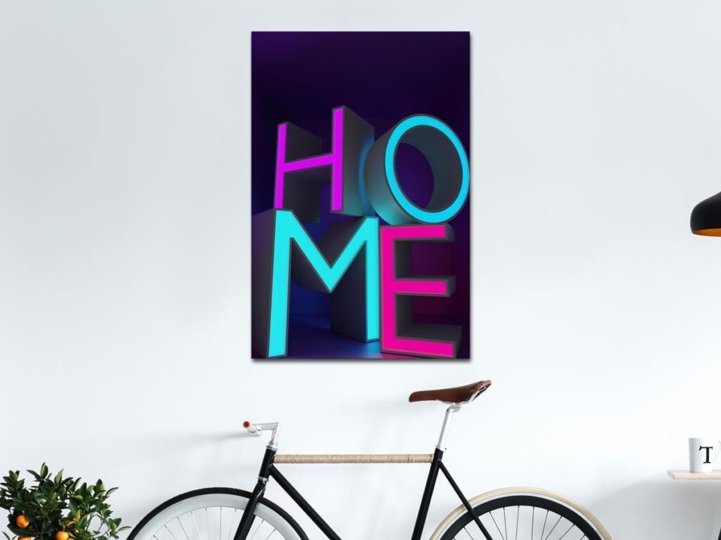 Schilderij - Home Neon (1 Part) Vertical