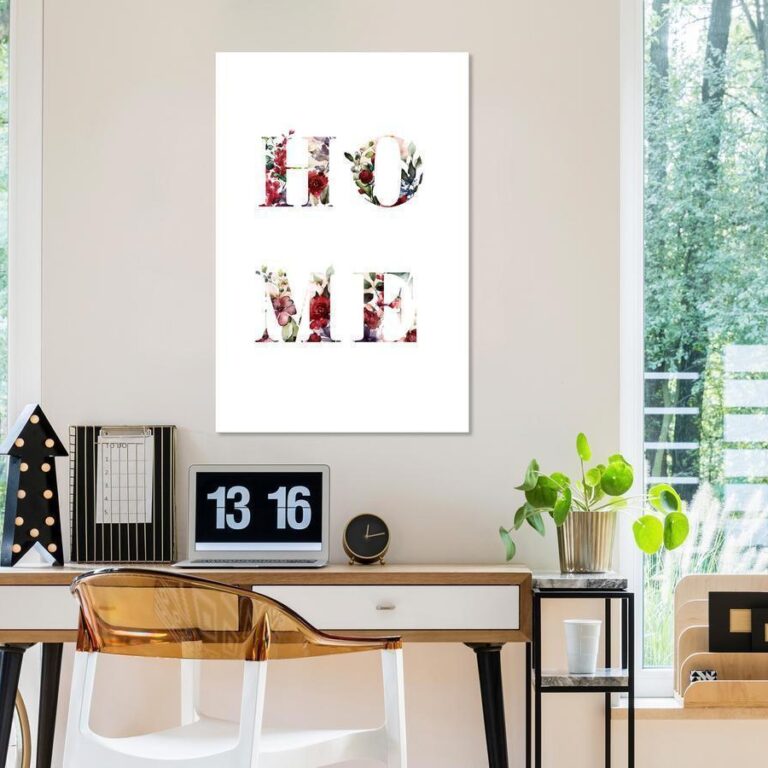 Schilderij - Home in Flowers (1 Part) Vertical