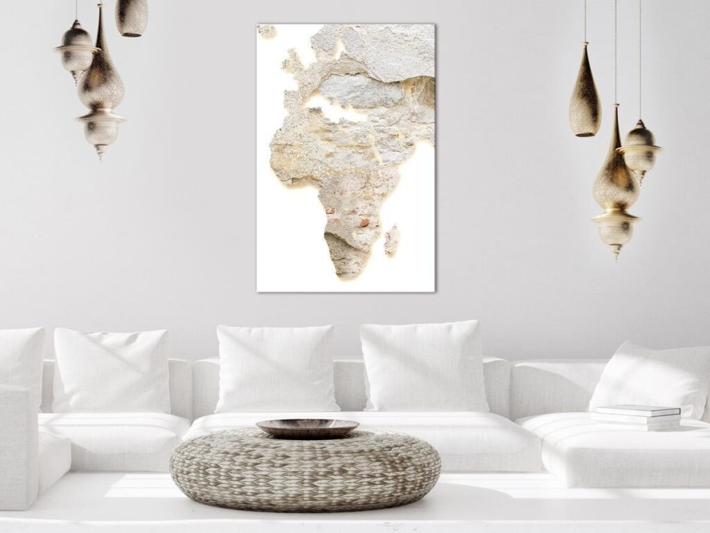 Schilderij - Hot Continent (1 Part) Vertical