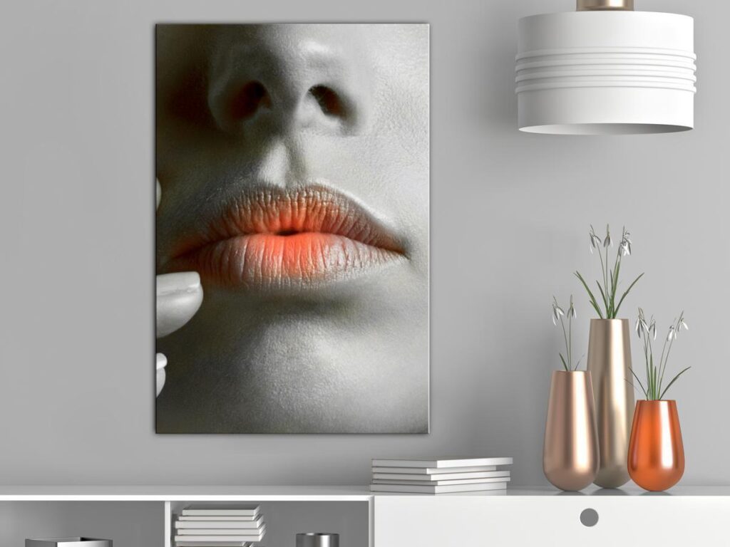 Schilderij - Hot Lips (1 Part) Vertical
