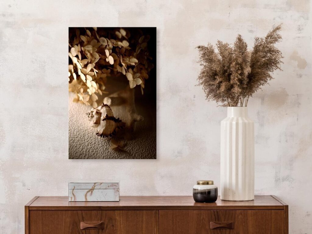 Schilderij - Humming Seashell (1 Part) Vertical