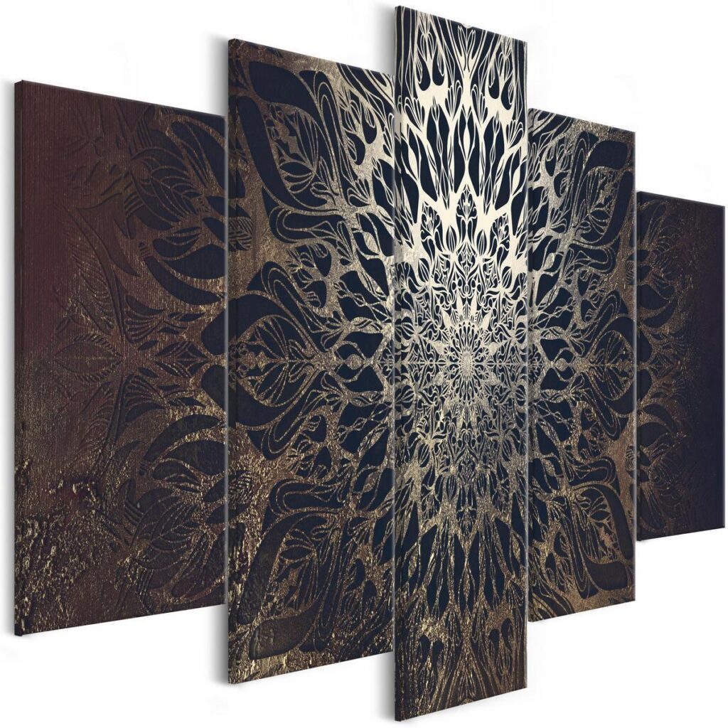 Schilderij - Hypnosis (5 Parts) Brown Wide