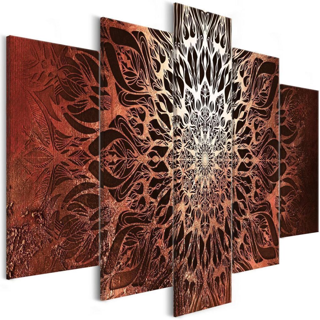 Schilderij - Hypnosis (5 Parts) Orange Wide