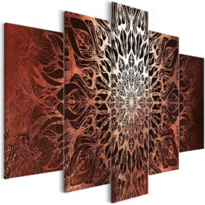 Schilderij - Hypnosis (5 Parts) Orange Wide