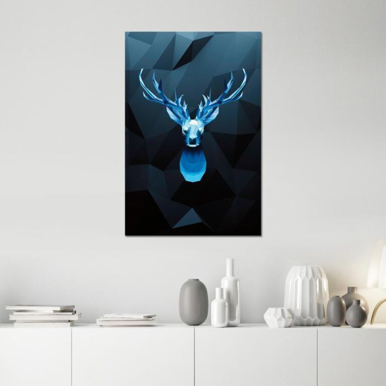 Schilderij - Ice Deer (1 Part) Vertical