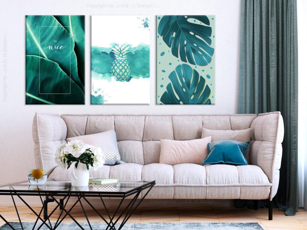 Schilderij - Intense Lagoon (3 Parts) - Afbeelding 2