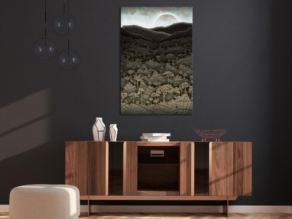 Schilderij - Jungle Structure (1 Part) Vertical