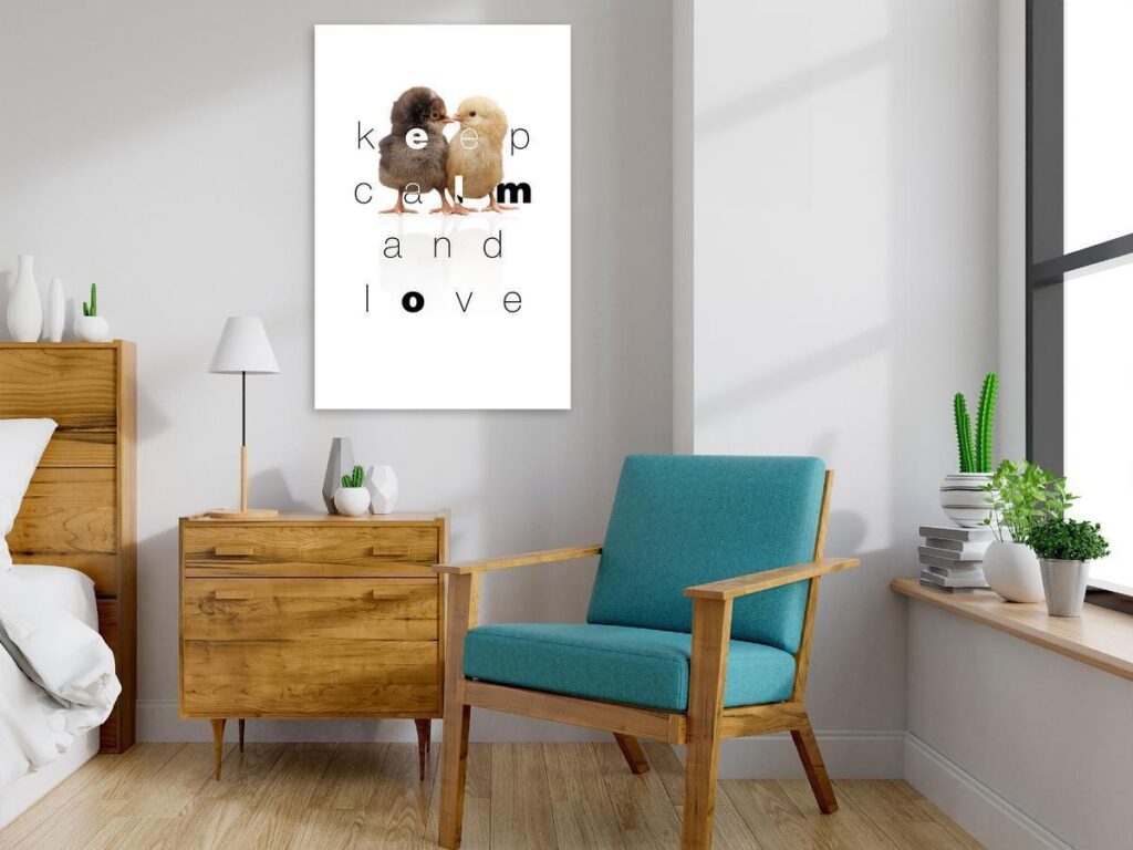 Schilderij - Keep Calm and Love (1 Part) Vertical