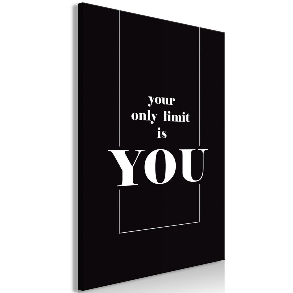 Schilderij - Key to Success (1-part) - Black and White English Inscriptions - Afbeelding 2