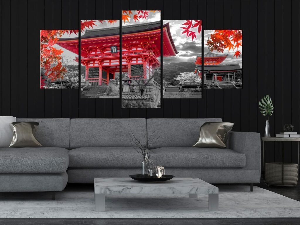 Schilderij - Kyoto, Japan (5 Parts) Wide - Afbeelding 2
